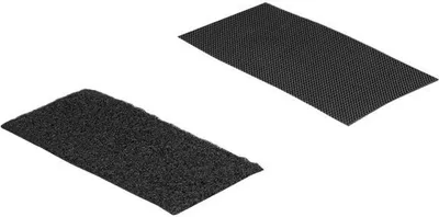Produktbild von Delock Klettpad selbstklebend mit Haft- und Flauschpad L 100 x B 50 mm Set 10 Stück schwarz