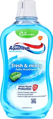 Produktbild von Aquafresh Mundspülung Fresh Mint 500ml mit Fluorid gegen Bakterien
