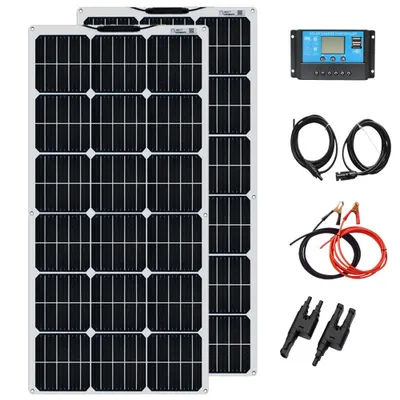 Obrázek produktu pro Flexibilní sada solárních panelů, vysoká účinnost 21,8 %, více možností výkonu (100 W/200 W/300 W), 200W sada solárních panelů