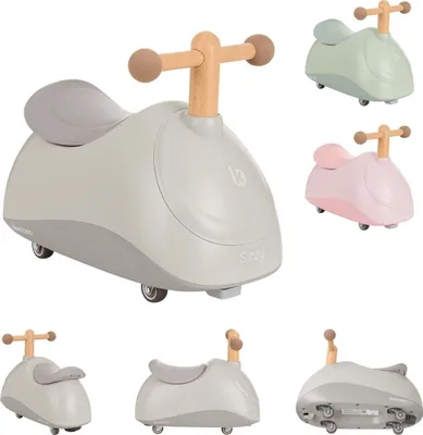 Produktbild von Kikkaboo Rutschfahrzeug Sizzy 4 Räder Griff aus Buchenholz ab 1 Jahr Kunststoff beige