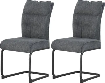 Produktbild von xonox.home Schwinger-Stuhl 2er Set Frieda Chenille-Optik anthrazit (B/H/T): 47 x 94 x 61 cm