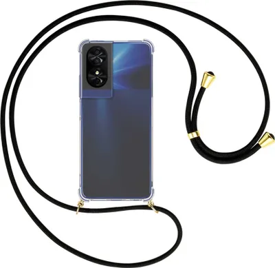 Produktbild von Handykette Backcover-Schutzhülle mit Band (Metall goldfarben) für TCL 50 SE 4G - schwarz