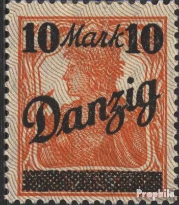 Produktbild von Briefmarken Danzig 1920 Mi 46I Unterdruckspitzen nach oben Gefälligkeitsentwertung gestempelt Aufdruckausgabe