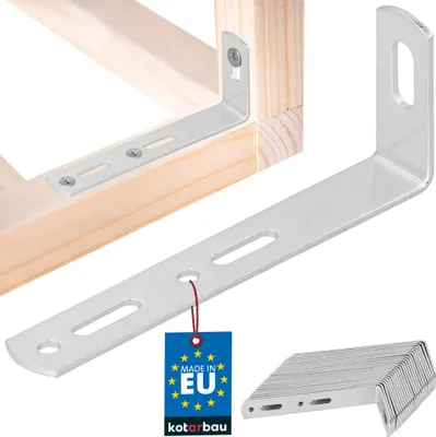 Obrázek produktu pro KOTARBAU® sada 25 ks spojovacích prvků do zdi 90 x 35 x 15 mm ocelová ochrana proti naklonění konstrukce úhelníková skříňka upevnění nábytku spojovací prvek pozinkovaný dřevěný spojovací prvek montážní úhelníková konzola