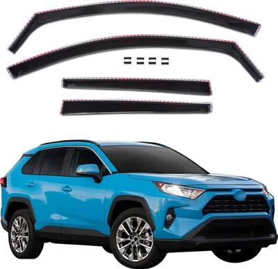 Produktbild von J&J AUTOMOTIVE | GP Windabweiser Für Toyota RAV4 2018-2025 4tlg, GP Regenabweiser, Schwarz, Getönt, Aerodynamisch, Einfache Montage, Befeistigung mit Clips
