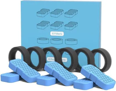Zdjęcie produktu dla Filtr do wody dla kotów, 6 filtrów z węglem aktywnym + 6 filtrów gąbkowych, potrójna filtracja, świeża i czysta woda, do fontanny dla kotów