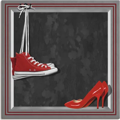 Produktbild von ARTland Leinwandbild Die roten Schuhe Größe: 30x30 cm