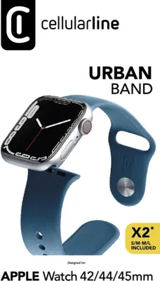 Produktbild von Cellularline Urban Band - Apple Watch 42/44/45/49 mm, Band, Smartwatch, Blau, Apple, Watch 42/44 mm, Silikon