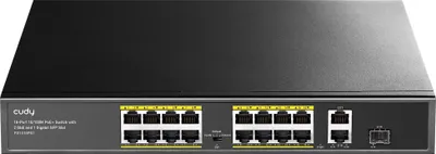 Obrázok produktu pre Cudy FS1018PS1, Fast Ethernet (10/100), Podpora napájania cez Ethernet (PoE), Inštalácia do Racku