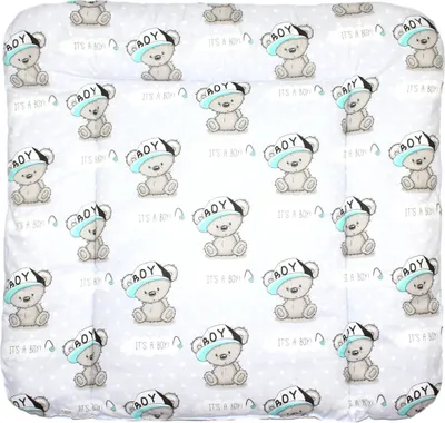 Produktbild von Baby Wickelauflage 70 x 70 cm Wickeltischauflage Auflage für Wickeltisch 34. Boy Bärchen