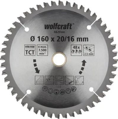 Obrázok produktu pre Wolfcraft pílový kotúč ø160x20,16 Z48 6620000