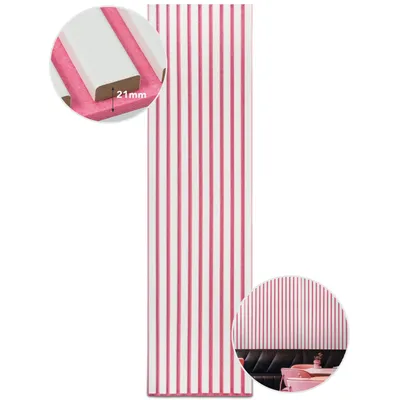 Produktbild von LP Projekt Holzwandpaneel 150x40cm | Modernes 3D Akustikpaneel für Räume und Büros | Dekorativ Pink weiß Wandpaneel geeignet für dekorative Wand