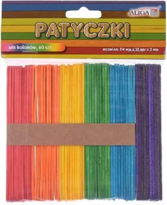Immagine prodotto di Bastoncini 6 colori, confezione da 60, 114x10x2mm