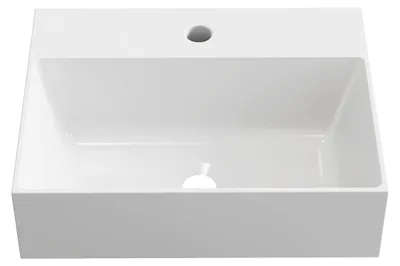 Immagine prodotto di Lavabo in Vetroceramica BAIKAL da appoggio, quadrato, con finitura lucida bianca