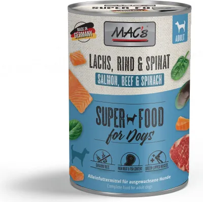 Produktbild von MAC's DOG - Dose 6x400g | Lachs, Rind & Spinat