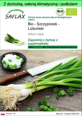 Zdjęcie produktu dla SAFLAX - Garden to go - Bio - Szczypiorek - Lizboński - 150 Nasiona - Z doniczką, pokrywą klimatyczną i podłożem do uprawy - Allium cepa
