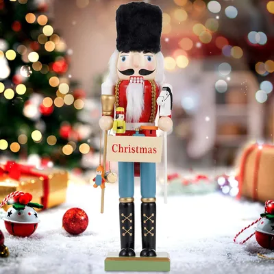 Image de 38 cm : Casse-noix en bois pour décoration de Noël