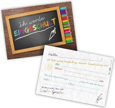 Produktbild von itenga 12x Einladungskarten Schulanfang Einschulung A6