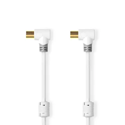 Produktbild von Koaxialkabel | IEC (Koax) Stecker | IEC (Koax) Buchse | Vergoldet | 100 dB | 75 Ohm | Doppelt geschirmt | 5,00 m | Rund | PVC | Weiß | Kartoniert