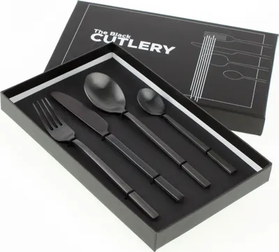 Produktbild von schwarzes Besteck Set in tollem matten Design
