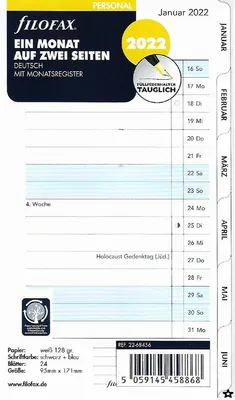 Produktbild von FILOFAX Kalendereinlage 2022