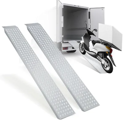 Produktbild von Ikodm 2X Auffahrrampe Auffahrschiene Laderampe Rampe Anhängerrampe Verladeschiene Verladerampe Auffahrrampen Motorradrampe PKW