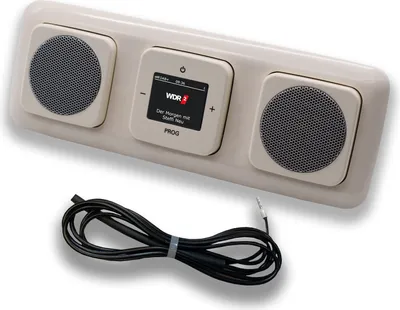 Produktbild von Busch Jäger DAB+ Unterputz Radio Set 8215U-101 inkl. 2x Lautsprecher im 3 fach Rahmen in Duro 2000 cremeweiß inkl. 0,9m EBROM Wurfantenne 8215U - 8215 U - 8215 U-101