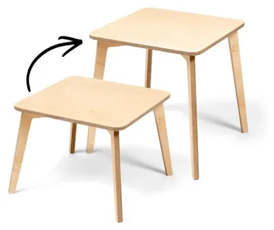 Imagen del producto de Mesa infantil Ette tete Tulla, de madera, con patas de dos longitudes diferentes
