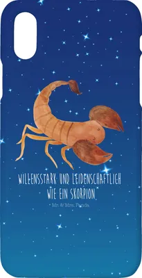 Produktbild von Mr. & Mrs. Panda Iphone 10 Handyhülle Sternzeichen Skorpion - Sternenhimmel Blau - Geschenk, Skorpione, Hülle, Cover, Geburtstag Oktober, November, X, Handy