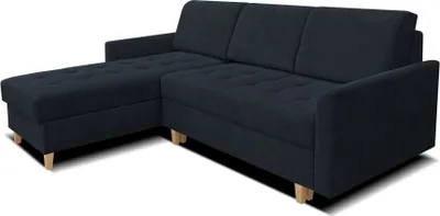 Produktbild von Robin Simi Ecksofa mit Schlaffunktion Bettkasten Verstellbare Rücklehne Sofa L-Form Schlafsofa Freistehende Eckcouch Schlafcouch Wohnzimmermöbel Wohnlandschaft Ecksofa Links, Aston 18 - Schwarz