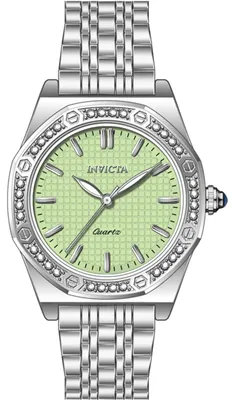 Obrázok produktu pre Invicta Wildflower 69374 Dámske Hodinky - Kvarcový Pohyb - Nerezová Oceľ s Zelenou Tarcou - 33 mm