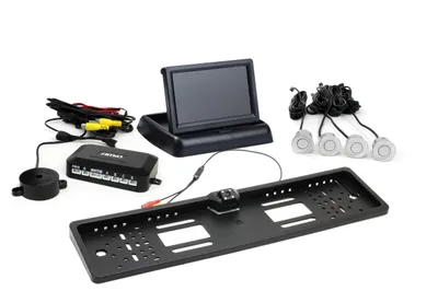 Obrázok produktu pre AMiO Asistenty parkovania TFT02 4,3" s kamerou HD-402-LED 4-senzorové, strieborné