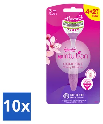 Imagen del producto de 10 afeitadoras desechables Wilkinson Sword Xtreme 3 My Intuition para mujeres - Paquete económico - 10 unidades