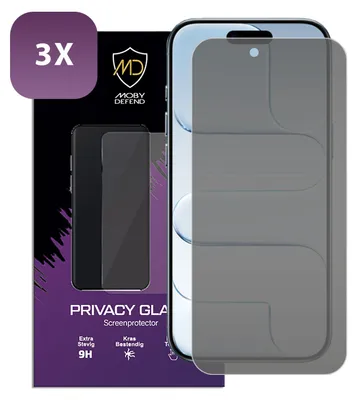 Produktbild von MobyDefend 3er-Pack HD Privacy Displayschutzglas - kompatibel mit iPhone Air - Gehärtetes Glas