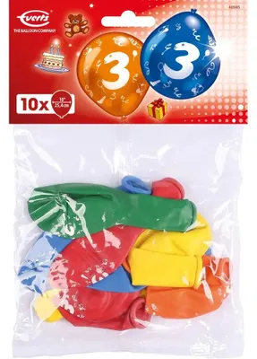 Produktbild von amscan 10 Latexballons Zahl 3 25,4 cm/10''