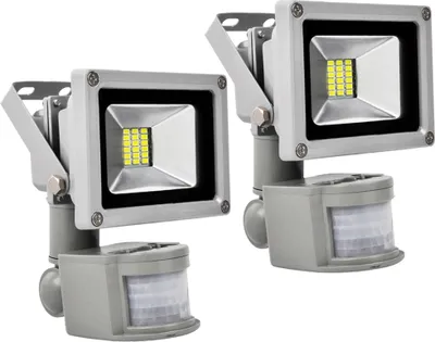 Produktbild von Greenmigo 2x 20W SMD Fluter mit Bewegungsmelder LED Strahler Kaltweiß kaltweiss Licht IP65 Wasserdicht LED Lampe Wandleuchter Flulicht Flutbeleuchtung LED Gartenlampe Außenstahler