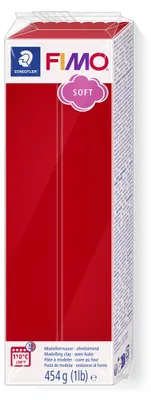 Produktbild von STAEDTLER FIMO soft 8021 ofenhärtende Modelliermasse Einzelprodukt, 454g, weihnachtsrot