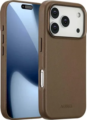 Image de Accezz MagSafe Leather Backcover pour l'Apple iPhone 17 Pro - Coffee Brown