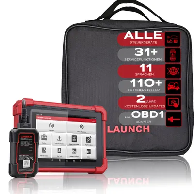 Produktbild von LAUNCH OBD2 Diagnosegerät CRP MOT IV kompatibel mit X431-Zubehör alle Steuergeräte 31 Servicefunktionen Codierung+Tests OBD1 nkl. Update