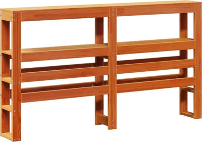 Produktbild von vidaXL Kopfteil mit Ablagen Wachsbraun 135 cm Massivholz Kiefer