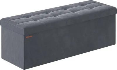 Produktbild von Sitzbank mit Stauraum, faltbare Aufbewahrungsbank, 38 x 110 x 38 cm, 131 L, bis 300 kg, Samt, Sitztruhe für Wohnzimmer, Schlafzimmer & Flur