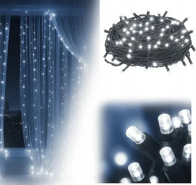 Image de Guirlande lumineuse - 200 Led - longueur totale 14 M - Blanc froid - Décorations de Noël