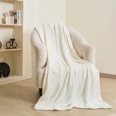 Produktbild von Kuschelige Waffeldecke Flauschige Wohndecke Sofadecke Decke Couch Weich Überwurf 150x200cm Beige