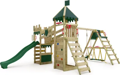 Produktbild von Fatmoose RiverRun Royal XXL Spielturm mit Surfanbau und Rutsche in Grün