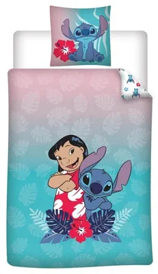 Produktbild von Disney Lilo und Stitch Kinder Mikrofaser Bettwäsche 2tlg. Set 135-140x200 65x65