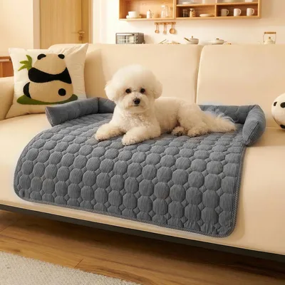 Produktbild von Hundekissen mit rutschfester Unterlage – 75 x 75 cm – aus Plüsch und Baumwolle – für mittelgroße und große Hunde