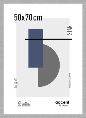 Produktbild von accent by nielsen Aluminium Bilderrahmen Star, 50x70 cm, Struktur Silber Matt