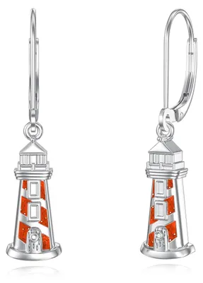 Image de Omgoods - Boucles d'oreilles en argent sterling 925, style "maison de la lumière marine"