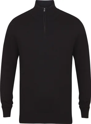 Immagine prodotto di Pullover Henbury da uomo 1/4 di zip a manica lunga RW5289 (XS) (Nero)