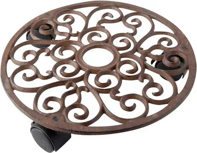 Produktbild von Runder Blumenroller aus Gusseisen Größe S 29 cm